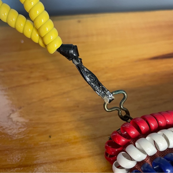 Vintage 1940s Midcentury Rainbow Telephone Cord Clutch Handbag Purse Bag - Picture 5 of 11